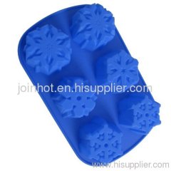 6 Snowflake Shape Silicone Bakeware