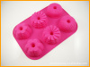 Kitchen Red Silicone Bakeware 6Different Cup Design Baking Mold Jelly Cake Pan