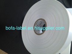 Bofa label,pu coated label fabric, hot melt label fabric,satin ribbon