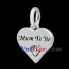 Wholesale antique silver plated heart charms UC303 with Mum To Be stamped