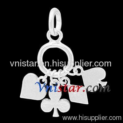 Wholesale vnistar silver plated poker logo charms UC297
