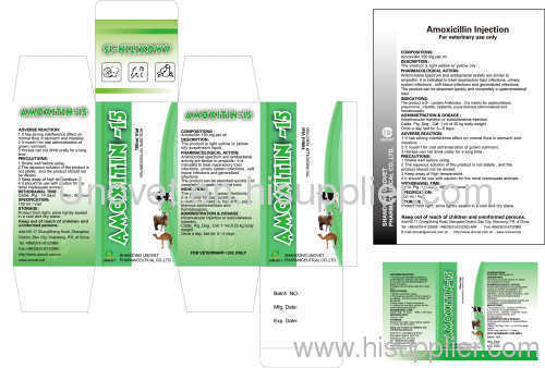 Amoxicillin Injection antibacterial veterinary medicine
