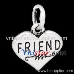 wholesale double antique silver plated charm UC211 friendship charm