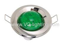 12V 82mm Zinc die-casting with Green Crystal recessed spotlights