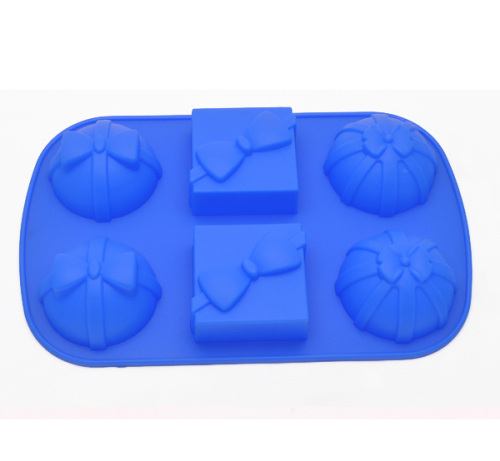 6 tray Gift design silicone cake mold