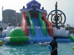 octopus inflatable floating slide