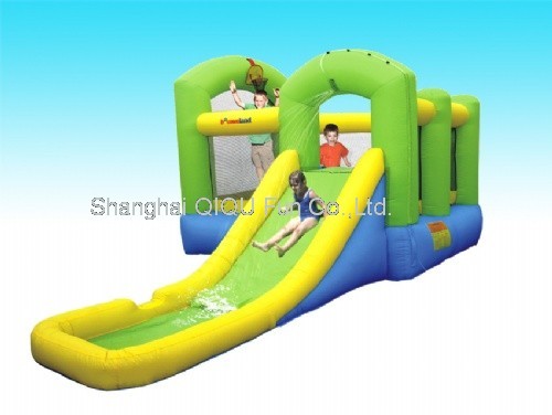 inflatable bounce house with water slide