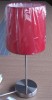 Metal base incandescent bedside table Lamp with red fabric Shade E14 lampholder
