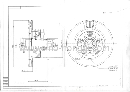 Brake disc 5542 for Pontiac