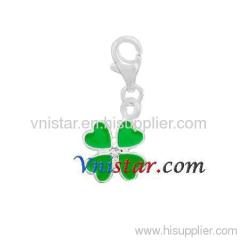 Wholesale vnistar silver plated clover clasp charmHCC001