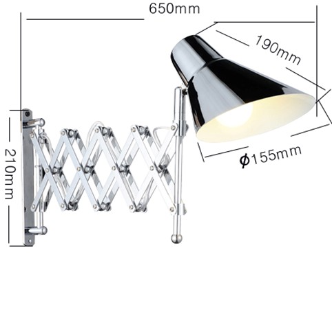 Metal Chrome LED Stretched Wall Lamp