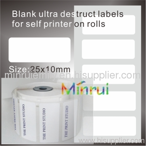 Blank destructible vinyl labels