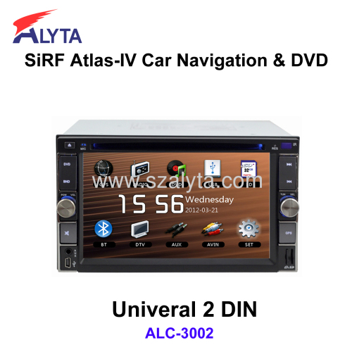 car GPS dvd system for Univeral 2DIN 6.2 inch touch screen SiRF A4 (AtlasⅣ)