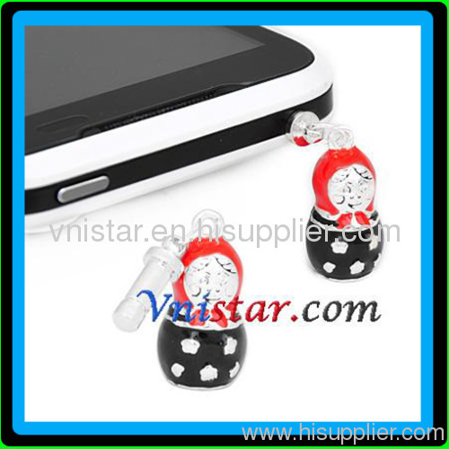 Wholesale vnistar silver plated Russian doll anti dust plug ADP026