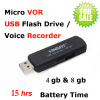 micro VOX/VOR usb flash drive voice recorder 4gb and 8gb