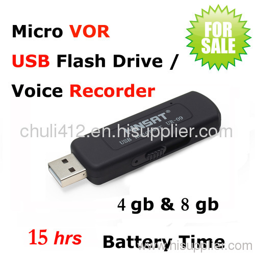 micro VOX/VOR usb flash drive voice recorder 4gb and 8gb