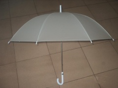 LOOK! 21''*8K pvc fabric metal frame transparent umbrella with plastic handle