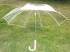 21''*8K pvc fabric metal frame transparent umbrella with plastic handle