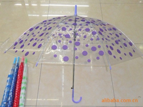 Best selling 2012 new style fashion colorful printed PVC transparent umbrella