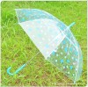 21''*8K pvc fabric metal frame transparent umbrella with plastic handle