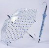 LOOK! 21''*8K pvc fabric metal frame transparent umbrella with plastic handle