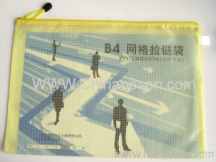 White, Blue Red Yellow Green PVC Grid,Document zipper, Bag