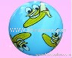 25 CM light blue PVC Standard Ball with banana pattern 80-95 g Inflatable ball / PVC toy ball