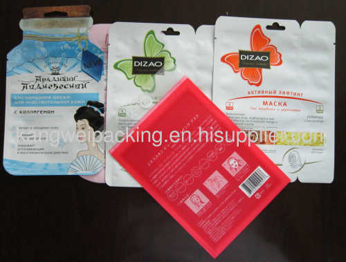 Shaped packaging pouch bag for facial mask