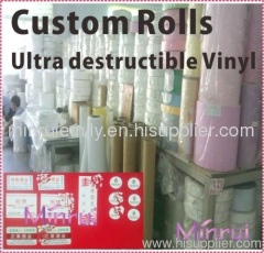 destructible vinyl label materials