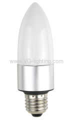 High Power LED Candle Bulb/ E27/Aluminium+PC / 3X1W 270lm