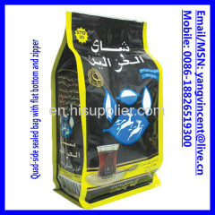 Quad seal bag for pet food