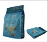 Quad sealed bag with zipper for pet food and coffee