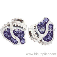 Swarovski Crystal european Foot Charm Beads Wholesale