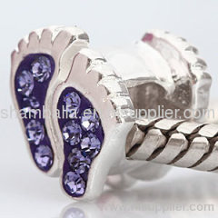 Swarovski Crystal european Foot Charm Beads Wholesale