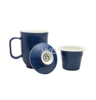 Ceramic Tea Mug With Infuser & Lid