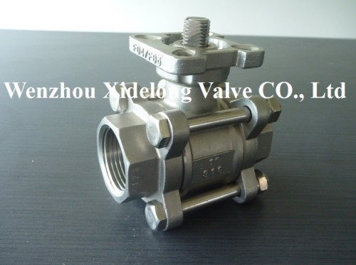 Three piece Threaded Ball valve with ISO5211 Mounting Pad