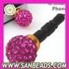 Hot selling 3.5mm Czech Crystal Ball earphone jack dust plug