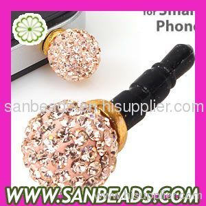 Crystal Earphone Jack Dust Cap Plug for SmartPhone