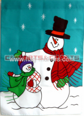 Christian appliqued Snowman garden Flag maker