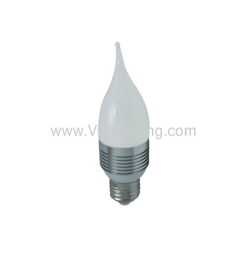 AC85-265V 3W Candle LED Bulb/ E27E14/Aluminium+Milk PC