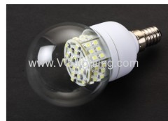 White Aluminum+Clear PC 4W SMD LED Light/E27 or E14/