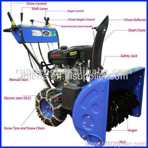 CE approval Loncin gasoline engine Snow blower 11hp/Snow thrower/Gas powered sweeper