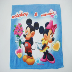 100% cotton reactive printed cartoon square towel