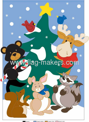 Christmas tree & bear banner