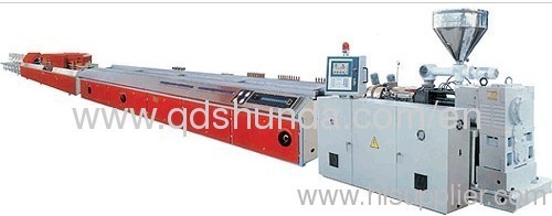 Plastic extruding profile production line