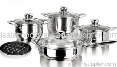 9pcs belly shape cookware set