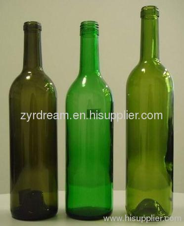 750ml Dark green wine bottle