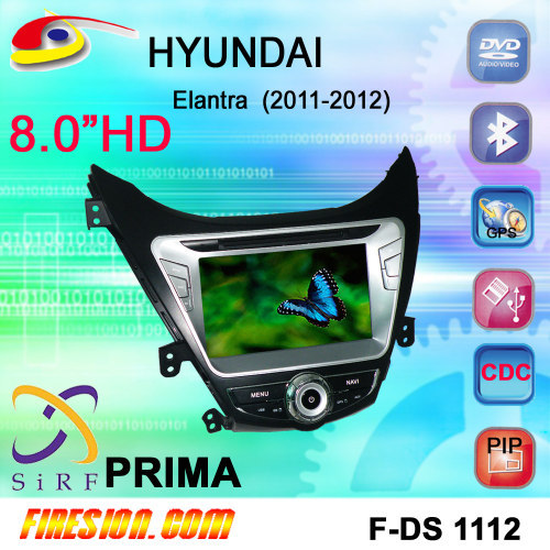 Car video 8.0 inch HD screen for HYUNDAI Elantra 2011-2012 pip tmc