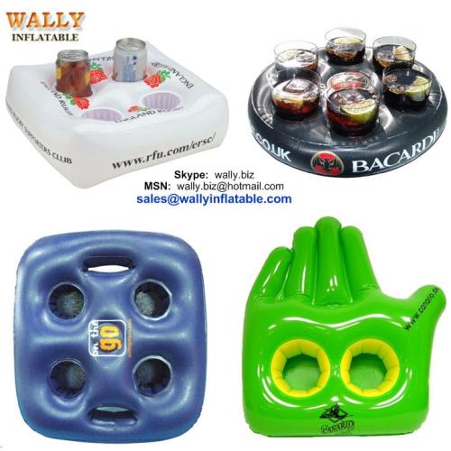 inflatable holder, inflatable cup holder, inflatable drink holder, Inflatable beer holder, inflatable beverage holder
