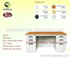 wooden protect desktop and metal cabinet office furniture